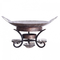 Садж из нержавеющей стали 30 см + подставка "Шелковый путь" премиум